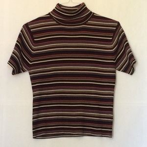 Multicolored Striped Sweater with Short Sleeves